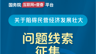 艹比操逼草网站55国务院“互联网+督查”平台公开征集阻碍民营经济发展壮大问题线索